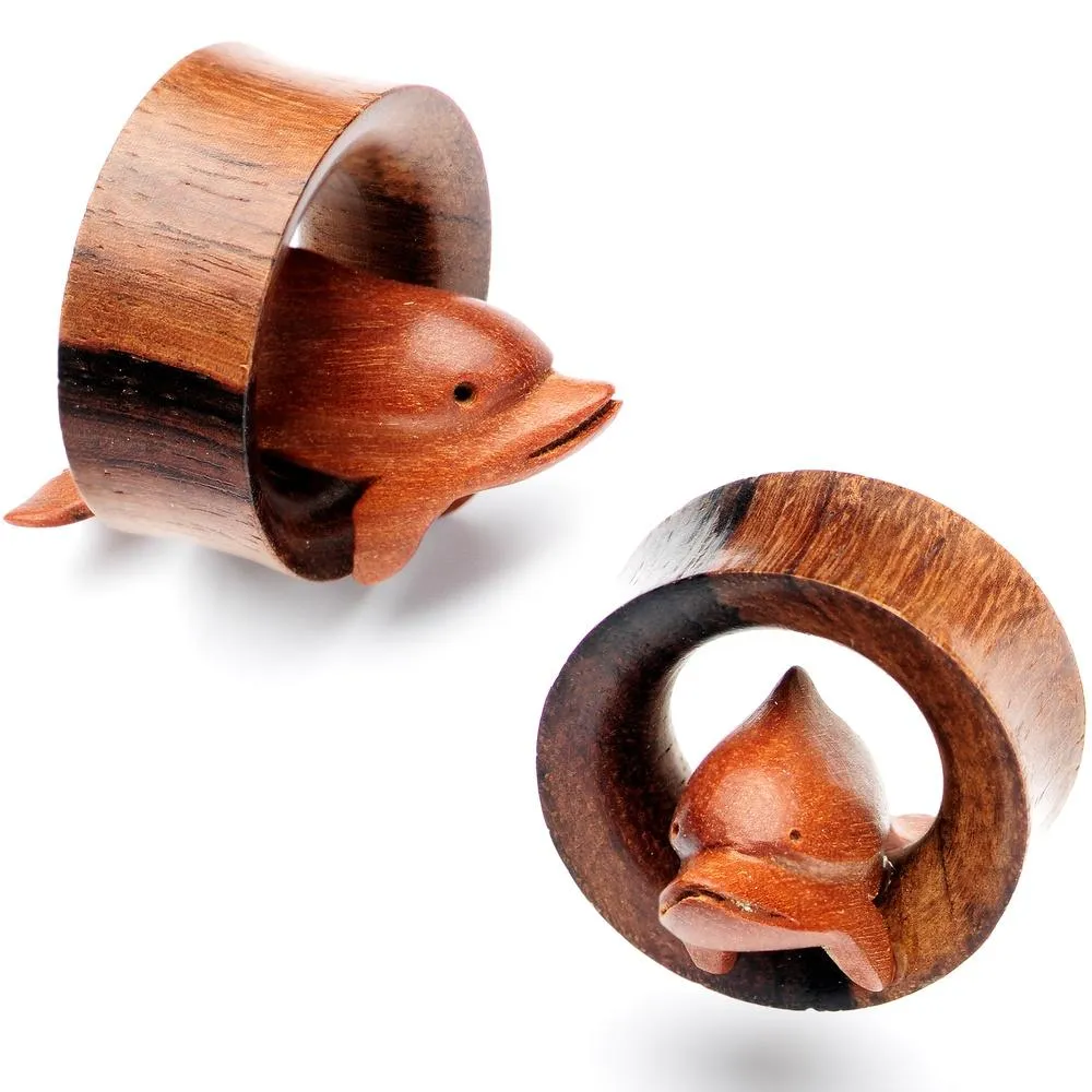 1 inch Organic Sawo and Sono Wood Set of Leaping Dolphin Tunnel Set