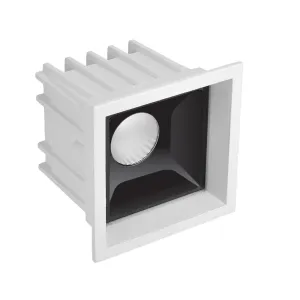 1 Module Square Black Linea 70-SR Deep Recessed Reflector Ring Cob Downlight 12w ALLN7012