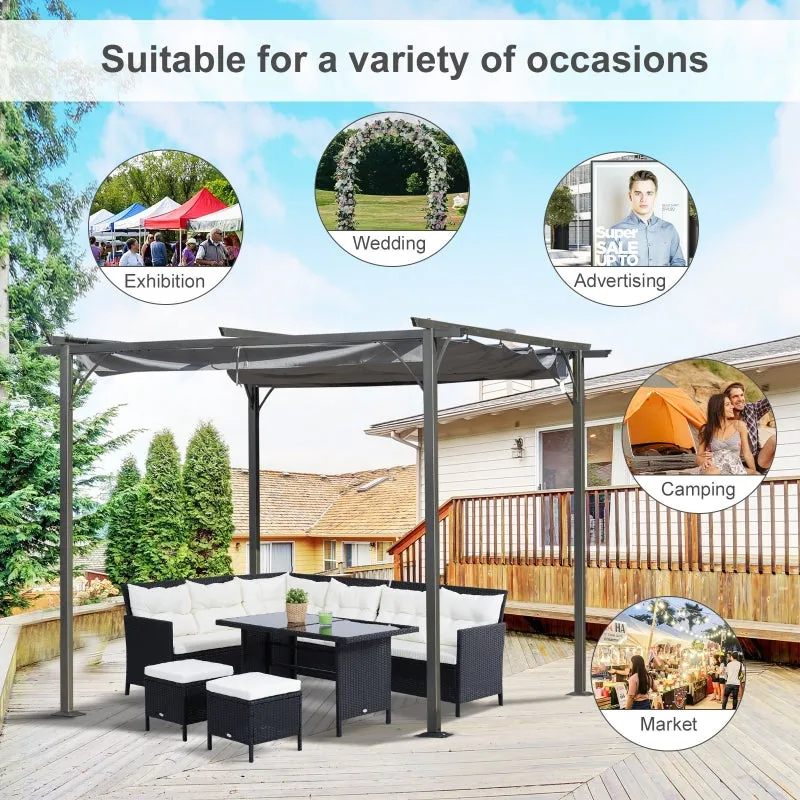 10' Outdoor Pergola Garden Gazebo - Gray