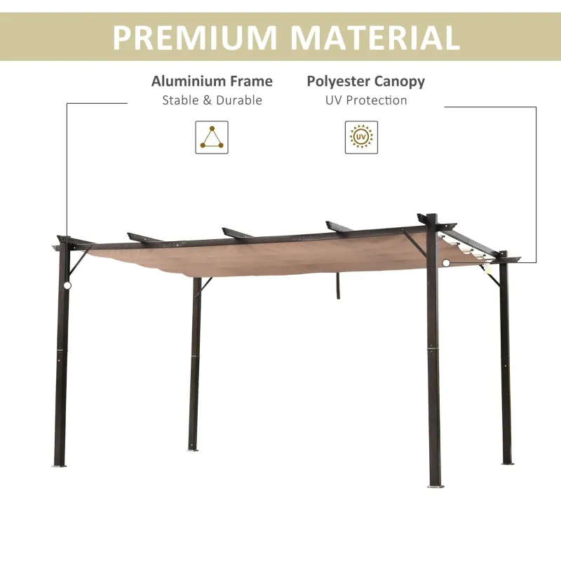 10' x 13' Aluminium Outdoor Pergola Gazebo - Brown