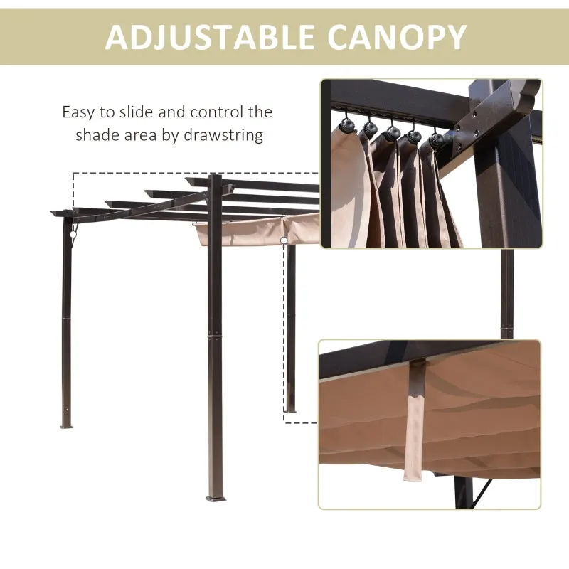 10' x 13' Aluminium Outdoor Pergola Gazebo - Brown