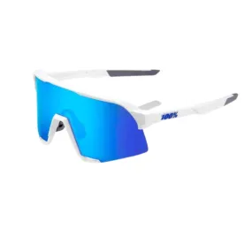 100% S3 -Matte White Hiper Blue Multilayer Mirror Lens