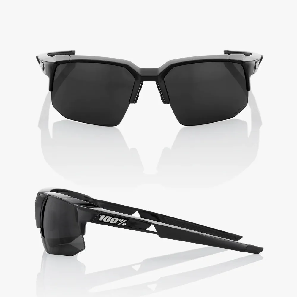 100% SPEEDCOUPE - Polished Black - Grey PEAKPOLAR Lens