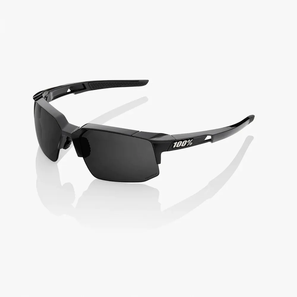 100% SPEEDCOUPE - Polished Black - Grey PEAKPOLAR Lens