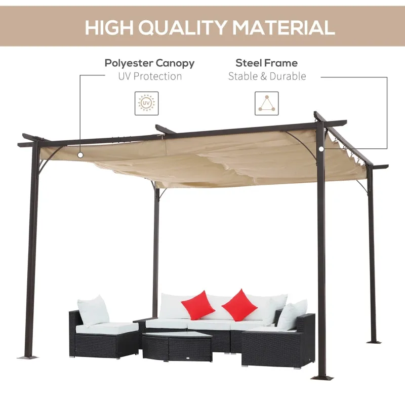 11.5’ Outdoor Pergola Retractable Gazebo - Beige