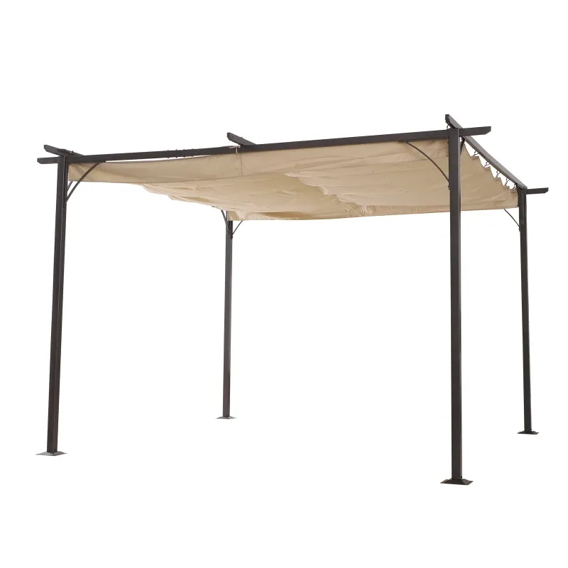 11.5’ Outdoor Pergola Retractable Gazebo - Beige