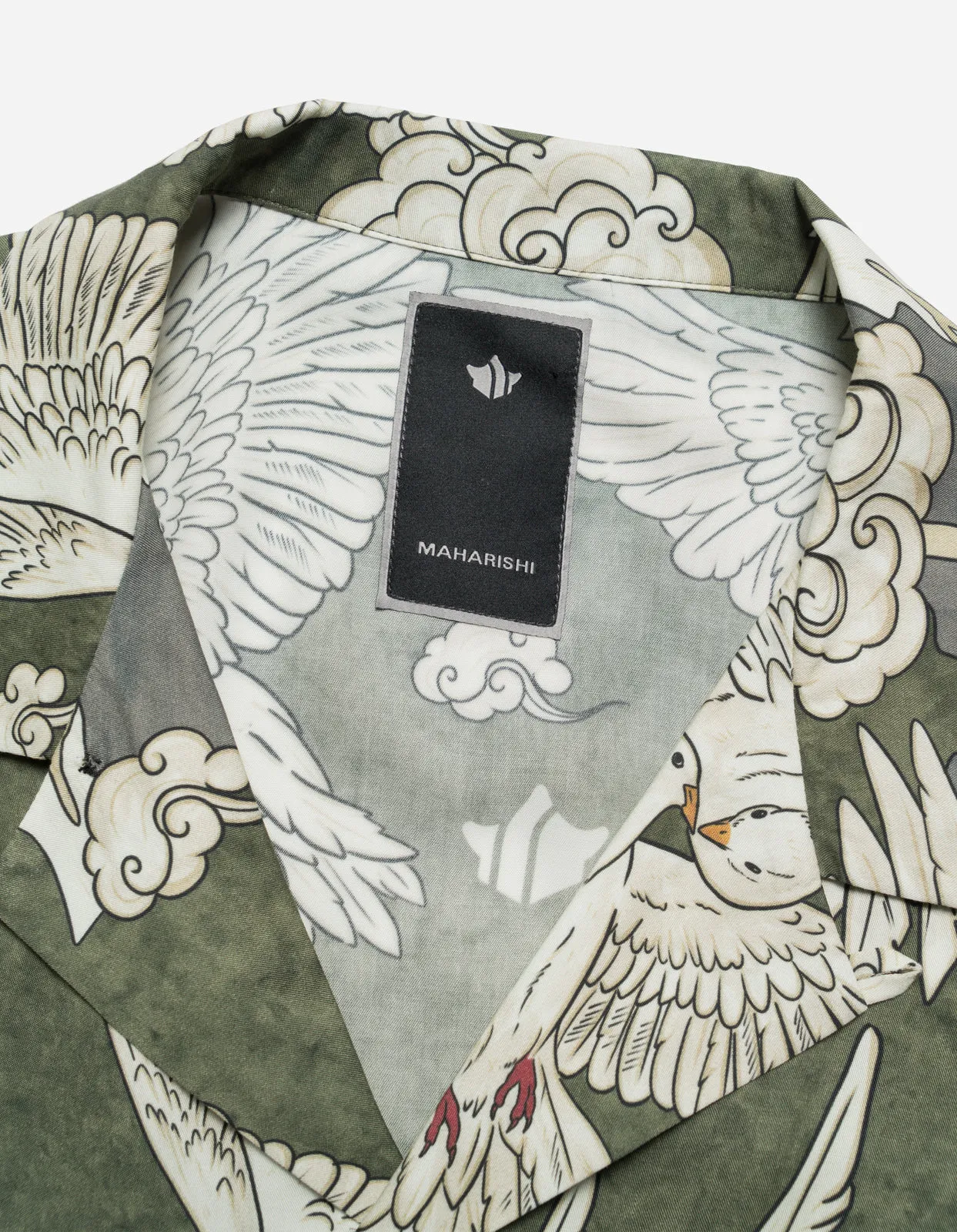 1394 Peace Dove Camp Collar Shirt Olive