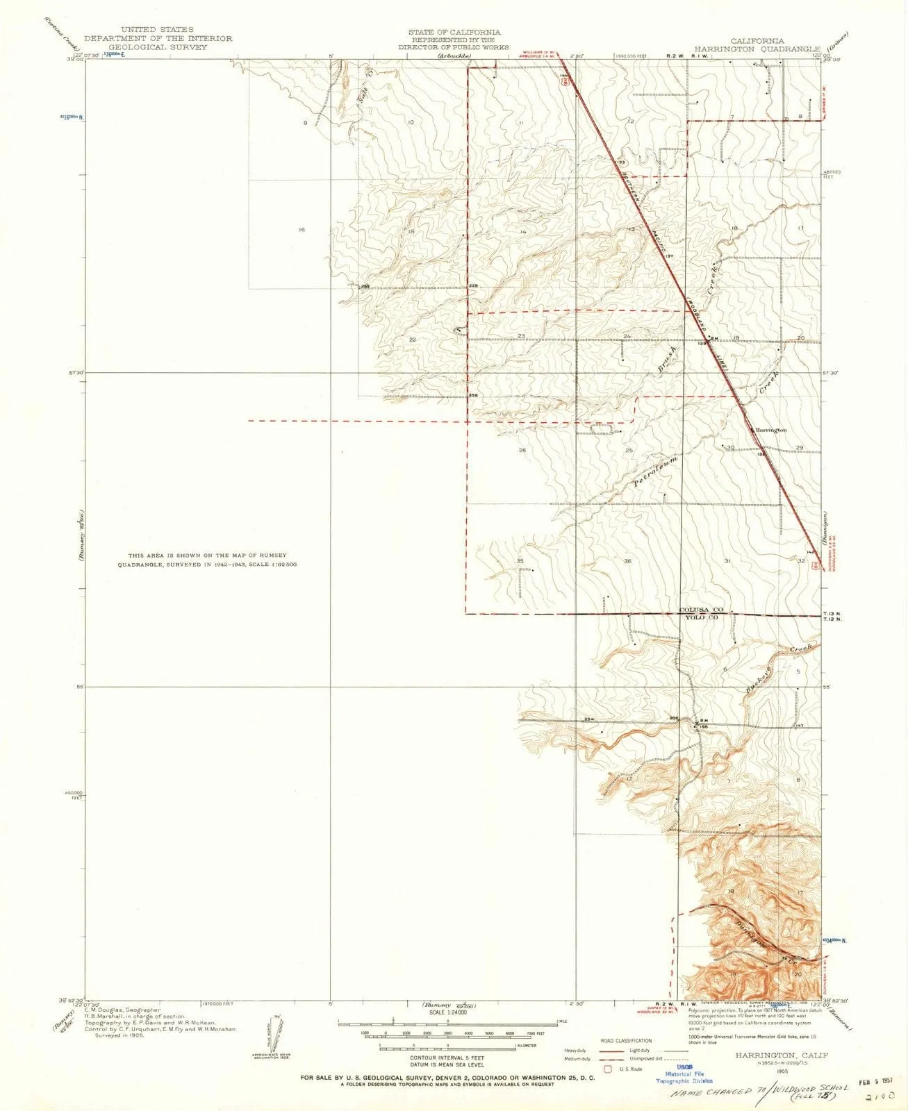 1905 Harrington, CA - California - USGS Topographic Map