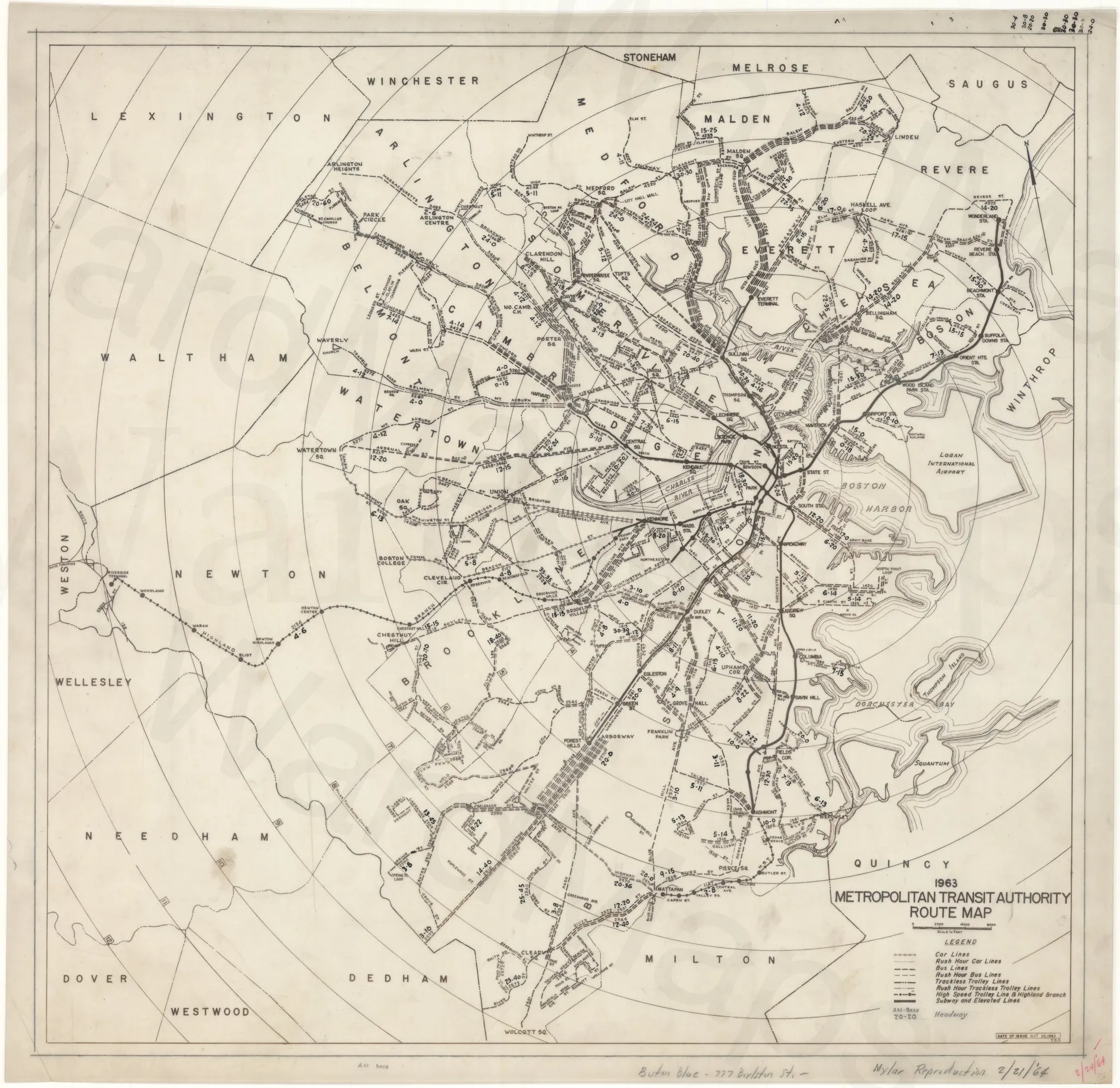 1963 MTA Route Map