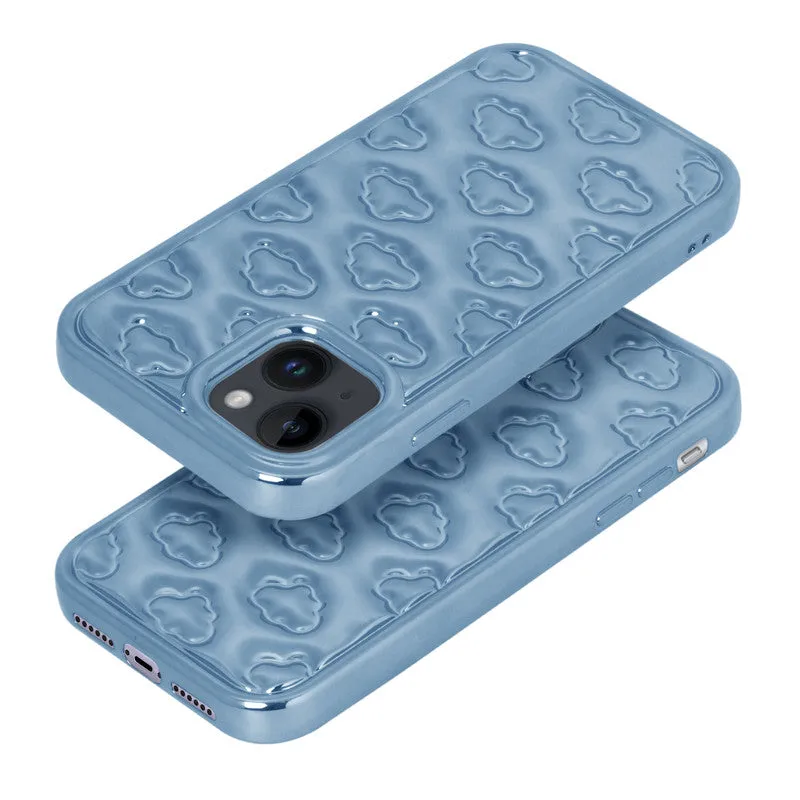 3D Cute Cloud Pattern Back Cover for Apple iPhone 15