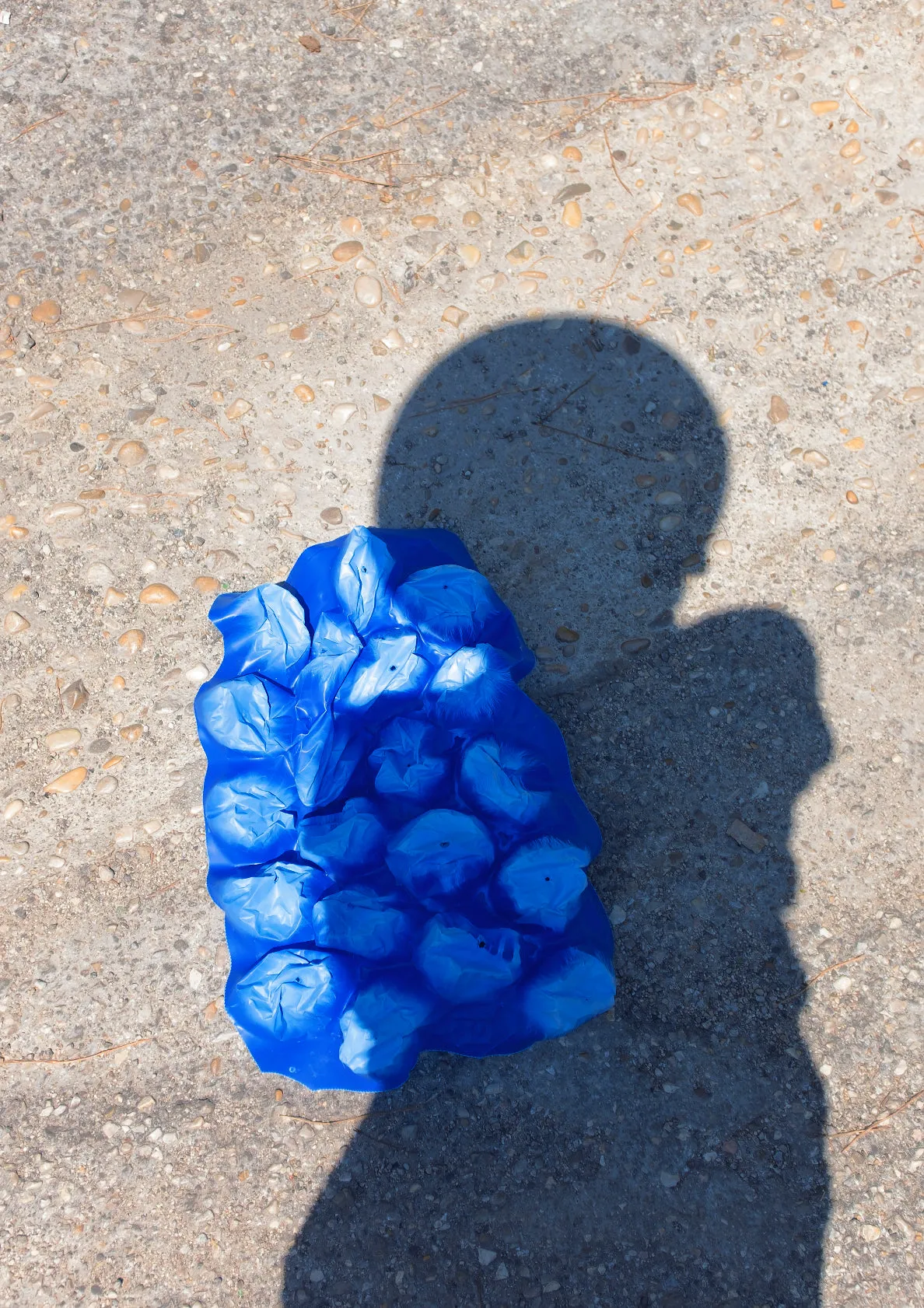 A trash and shadow of a person / minimal style photo print