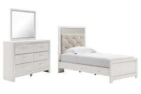 Altyra Twin Panel Bed with Mirrored Dresser