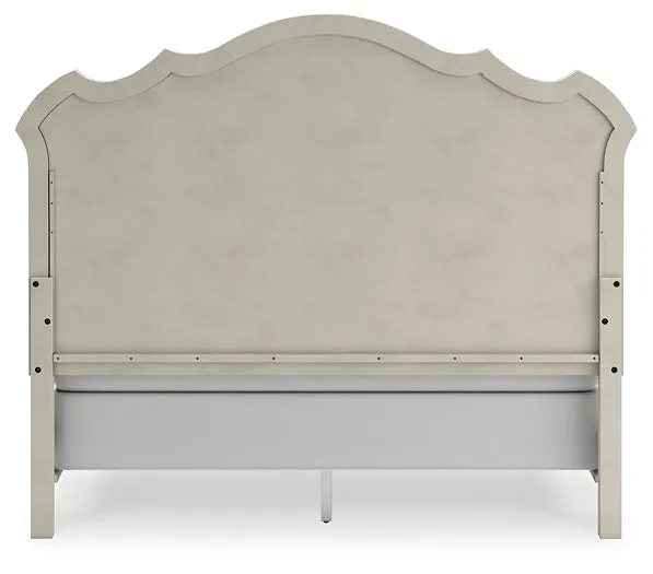 Arlendyne King Upholstered Bed with Mirrored Dresser and Nightstand