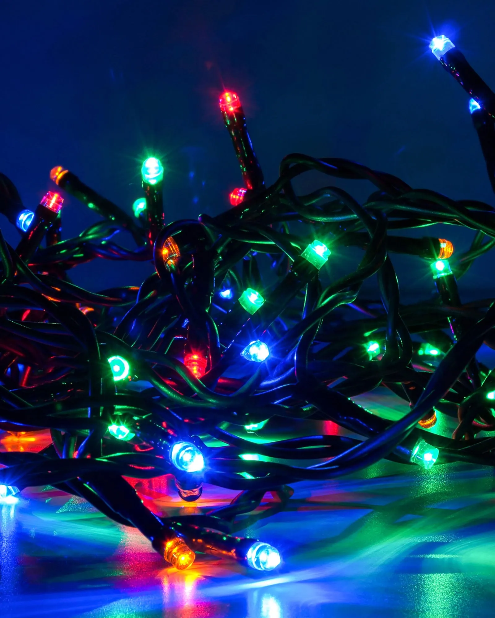 Battery Operated Multi-Function 500 LED Light String with Timer, Multi-Coloured