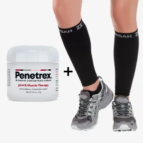 Bundle: Penetrex 2 Oz (1) & Compression Leg Sleeves