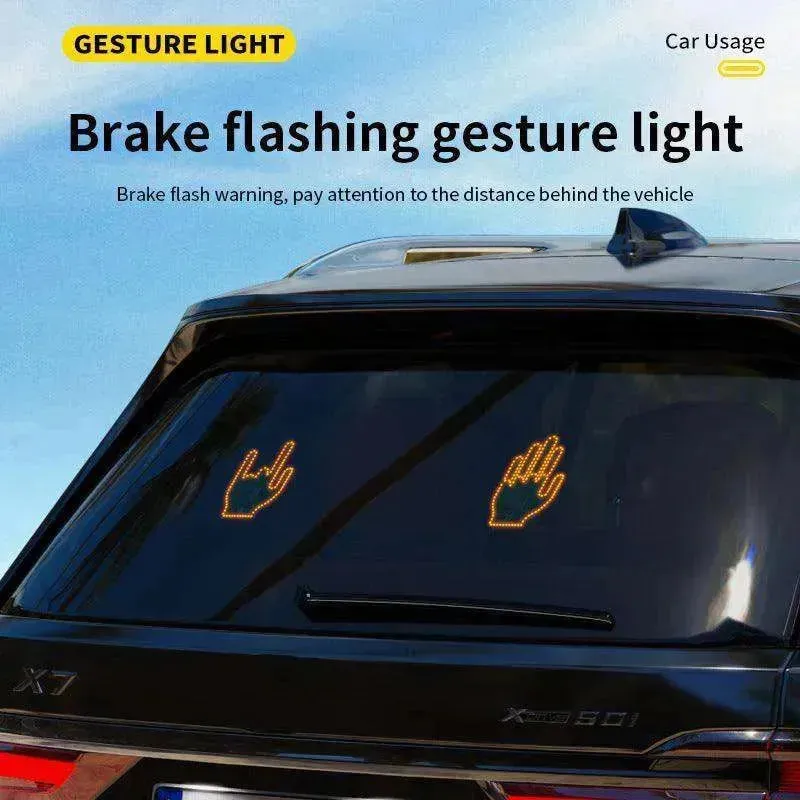 Car's Hand & Fingers Flashing LED Gesture Warning Light