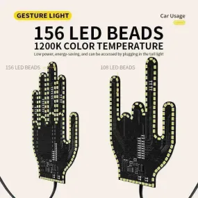 Car's Hand & Fingers Flashing LED Gesture Warning Light