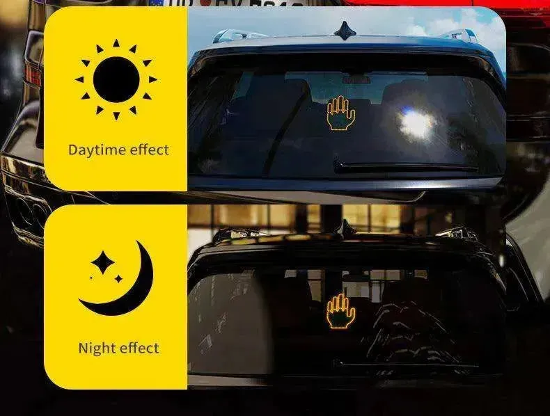Car's Hand & Fingers Flashing LED Gesture Warning Light