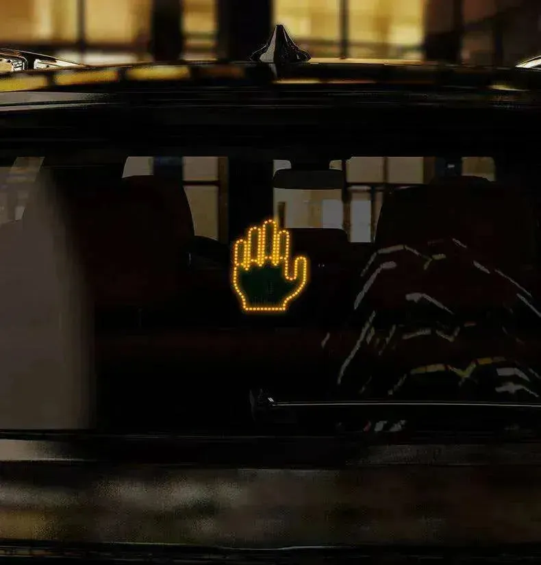 Car's Hand & Fingers Flashing LED Gesture Warning Light