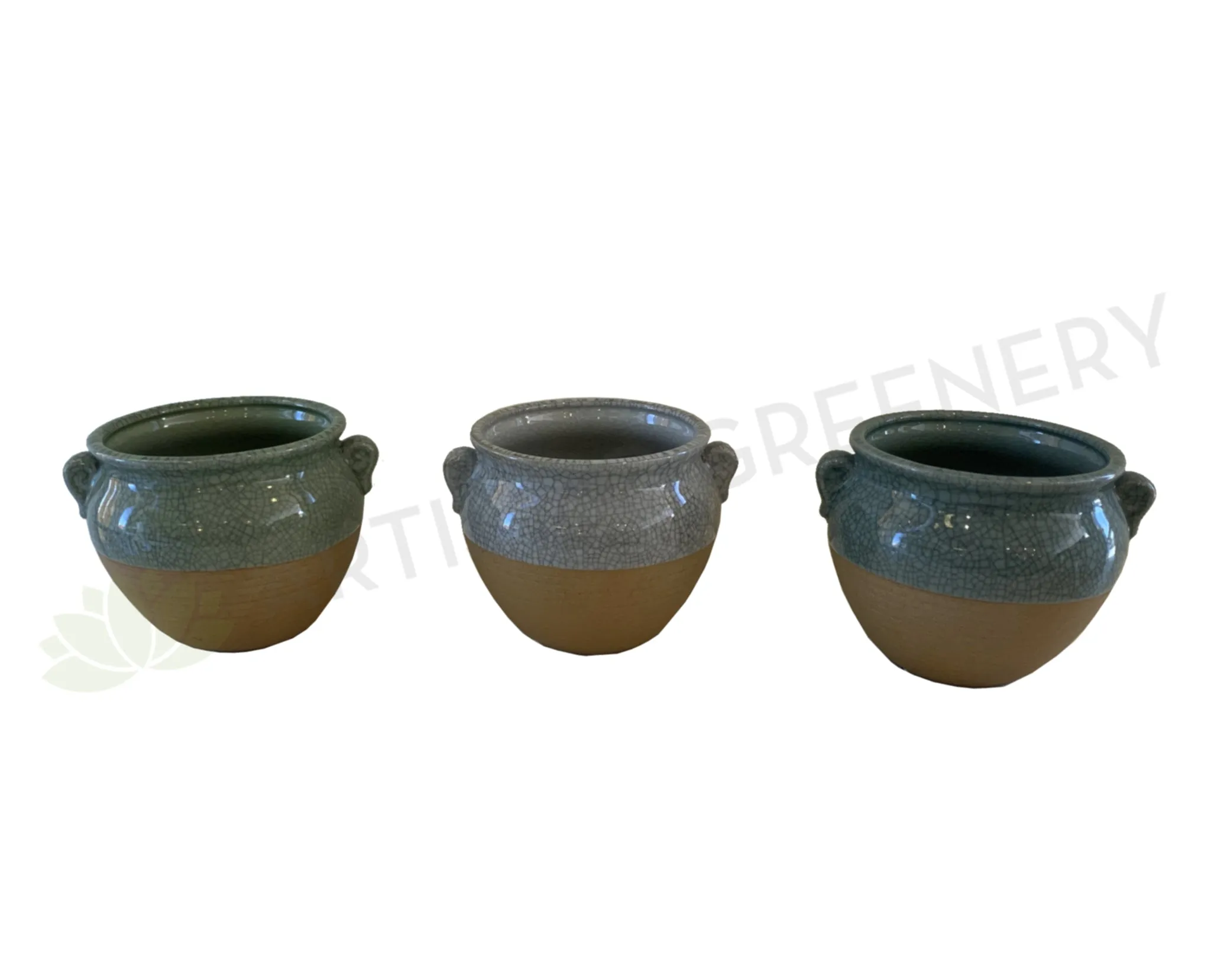 CER-T8003-101 Half Glazed Ceramic Pot/Urn- 3 Colours