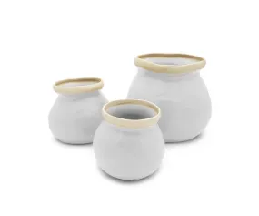 Ceramic Halo Pots - White