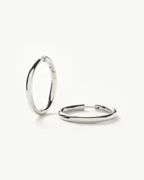 Classic Tunnel Medium Hoop Earrings | Silver Plated