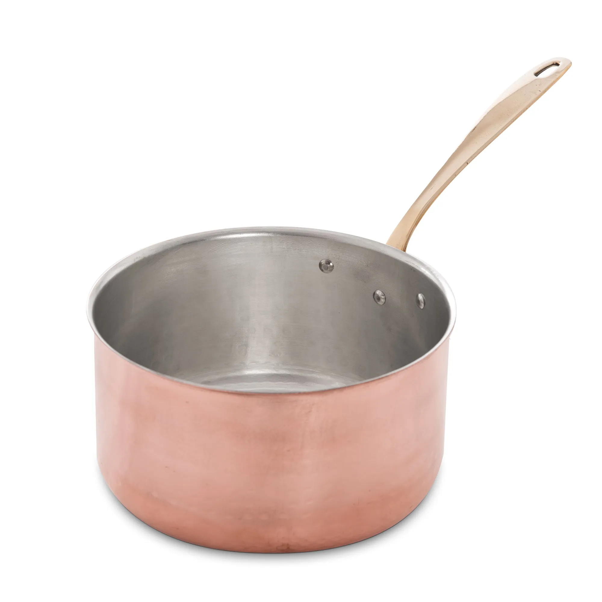 COPPER MEDIUM DEPTH SAUCEPOT ONE HANDLE WITH LID