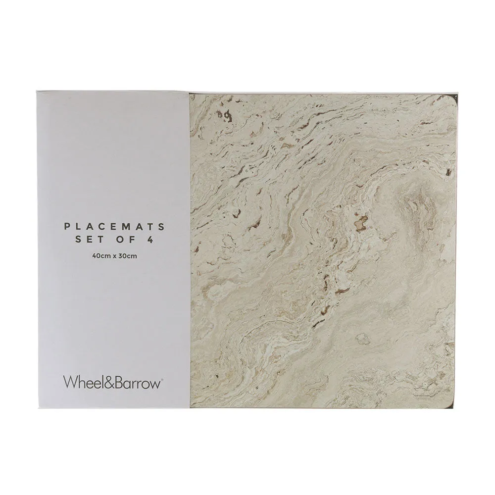 Cork Backed Placemat Rectangle Travertine Set/4