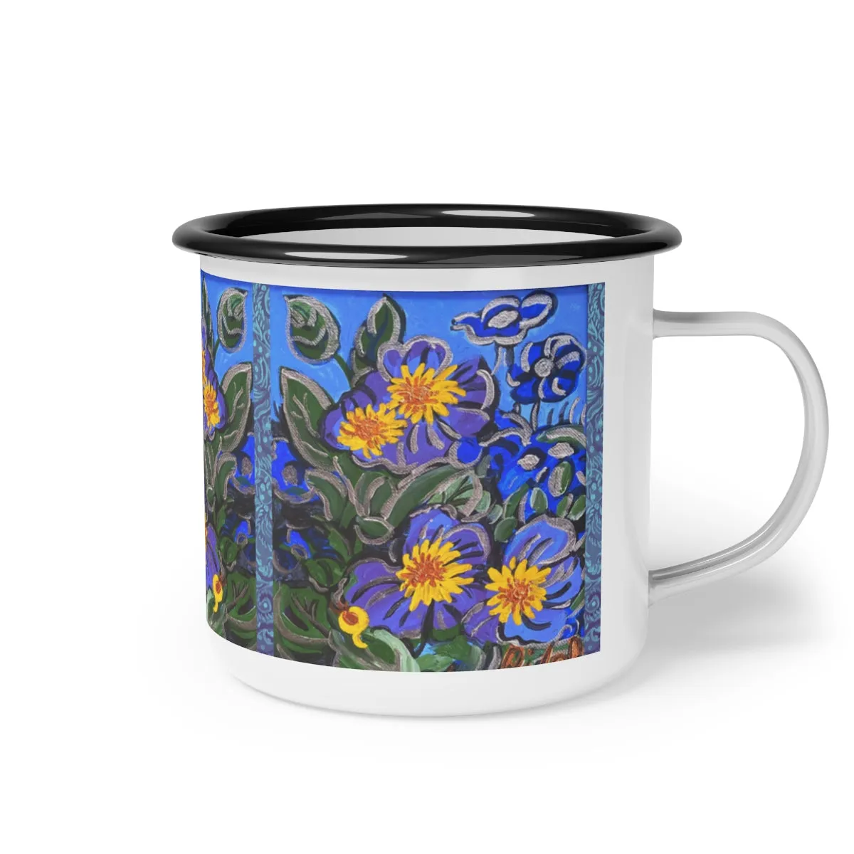 Enamel Camp Cup "Morning Glories"