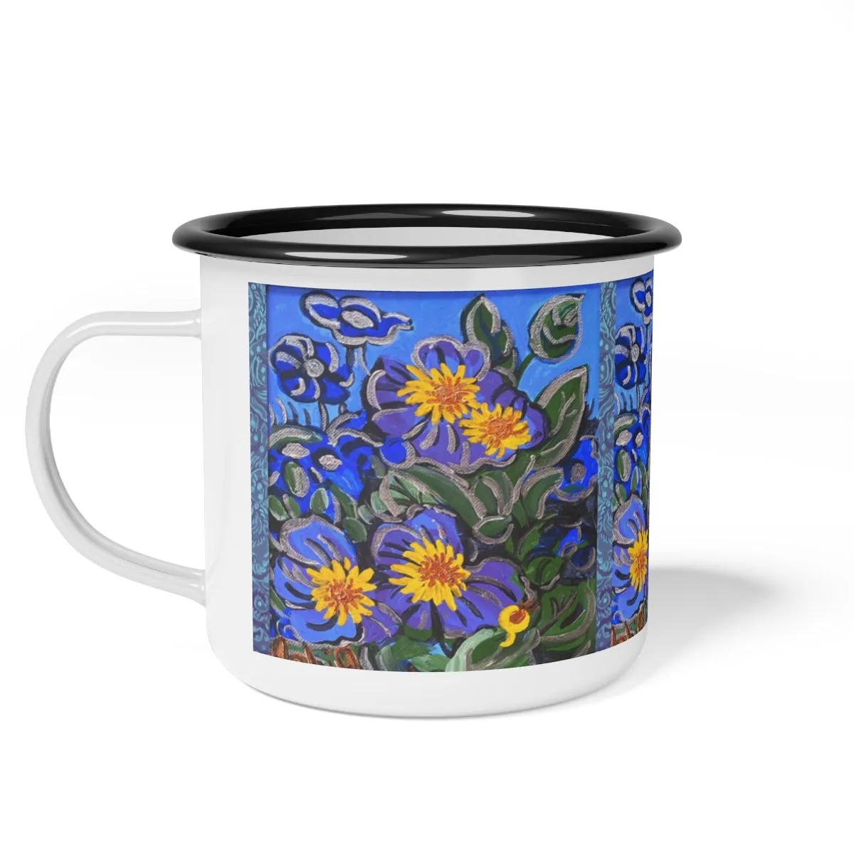 Enamel Camp Cup "Morning Glories"