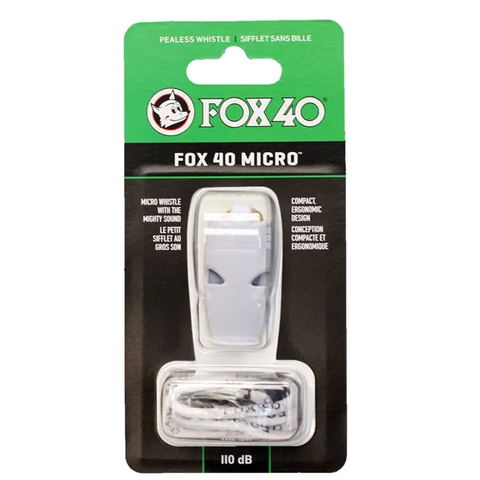 Fox 40 Micro Pealess Whistle W/ Lanyard