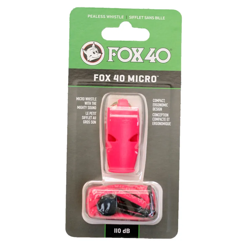 Fox 40 Micro Pealess Whistle W/ Lanyard