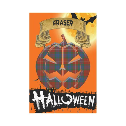 Fraser Ancient Tartan Jack O' Lantern Garden Flag / Halloween Home Decor NN8