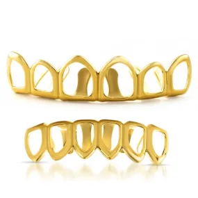 Gold Grillz 6 Teeth Outline Set