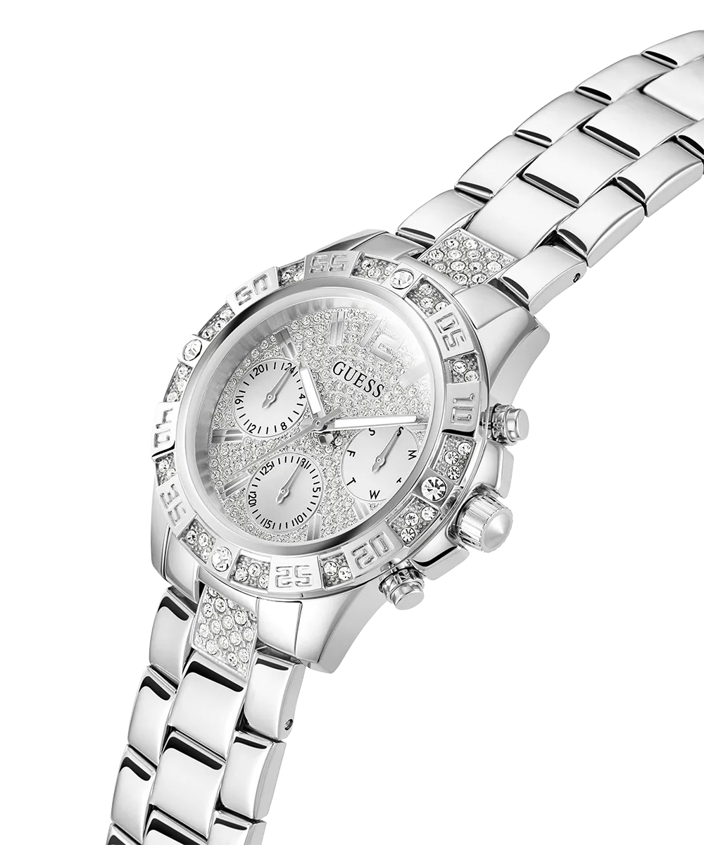 GUESS Ladies Silver Tone Multi-function Watch