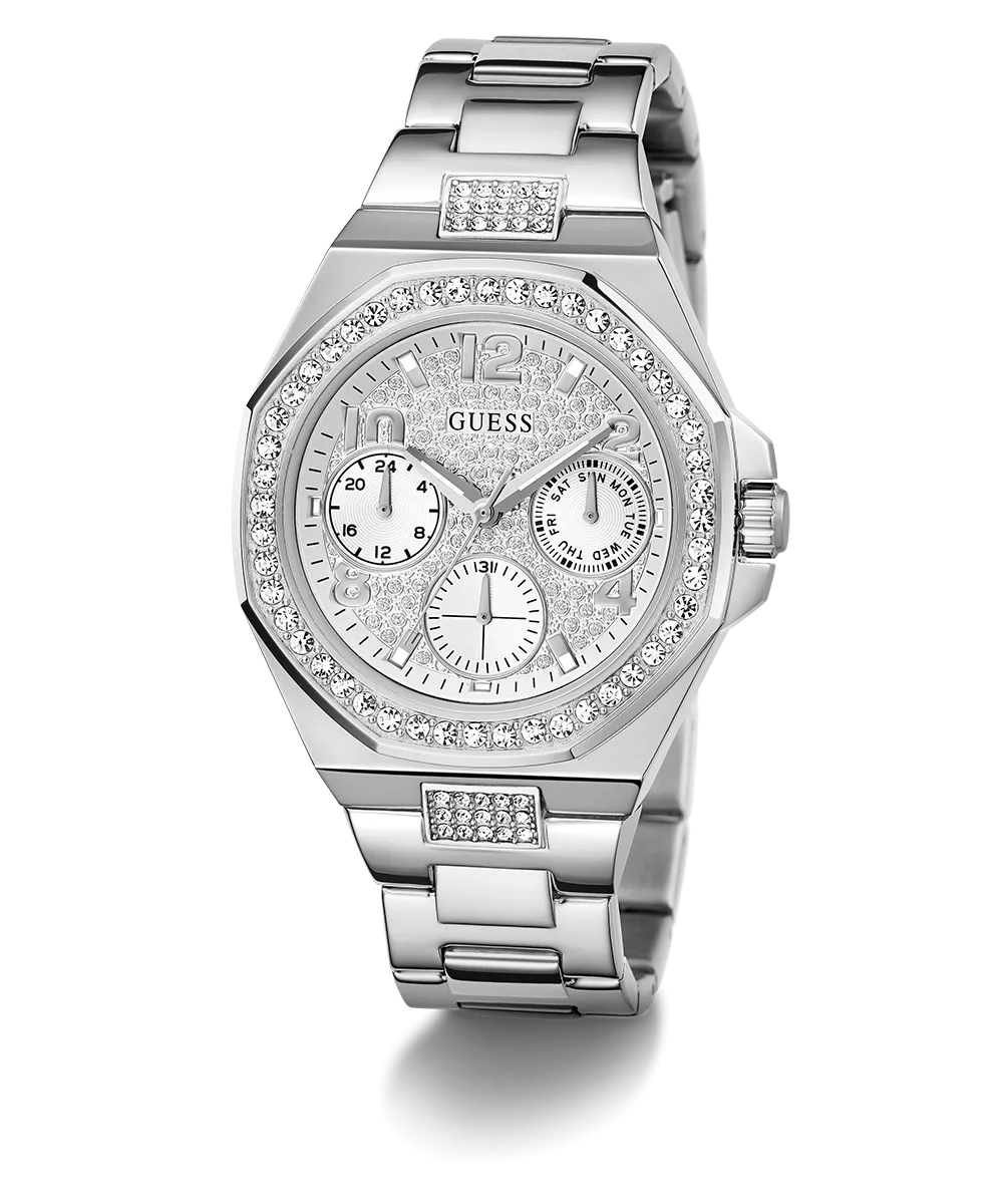 GUESS Ladies Silver Tone Multi-function Watch