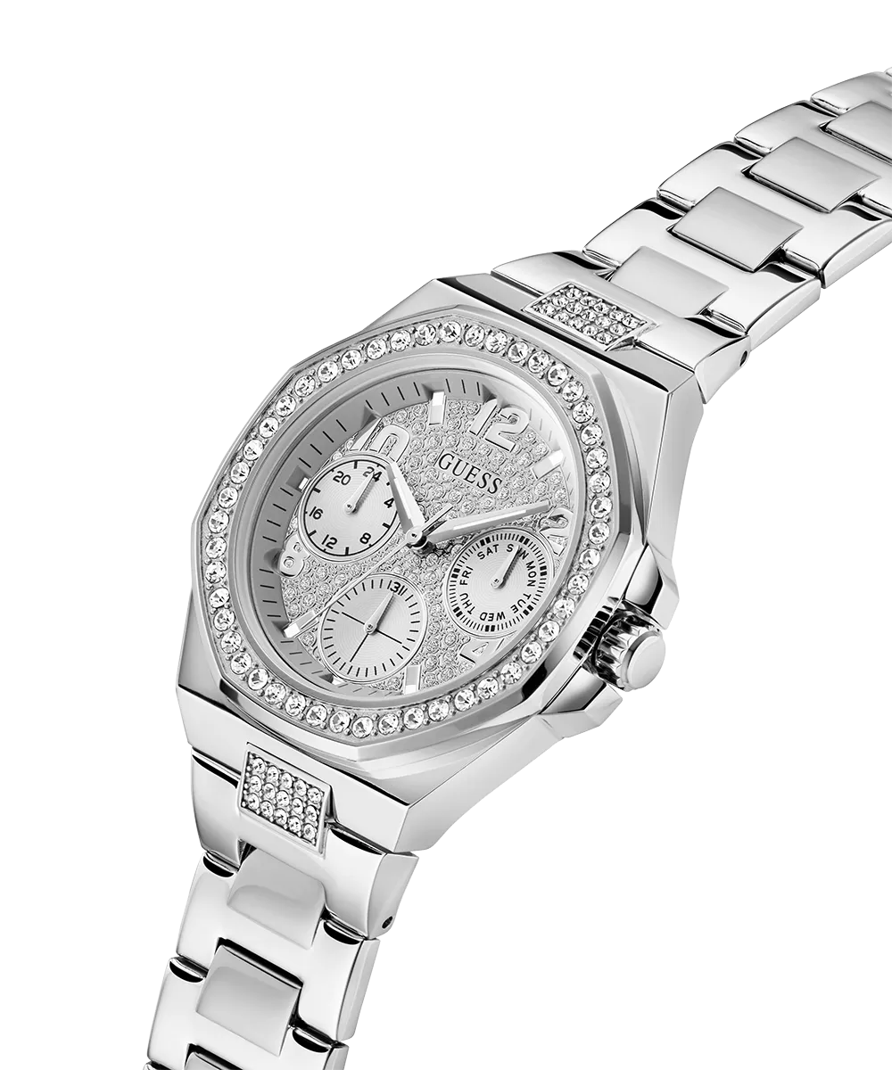 GUESS Ladies Silver Tone Multi-function Watch