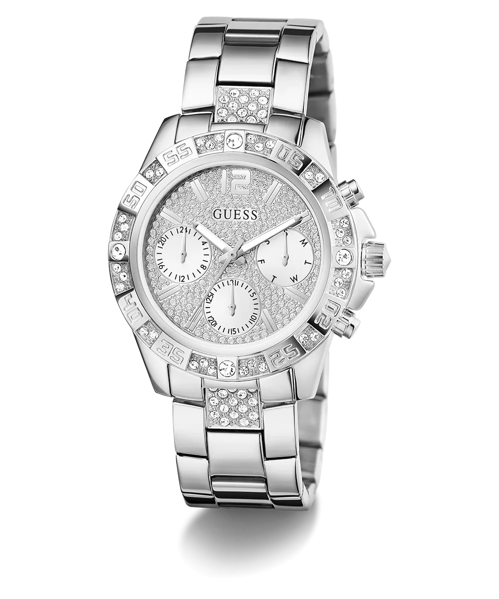 GUESS Ladies Silver Tone Multi-function Watch