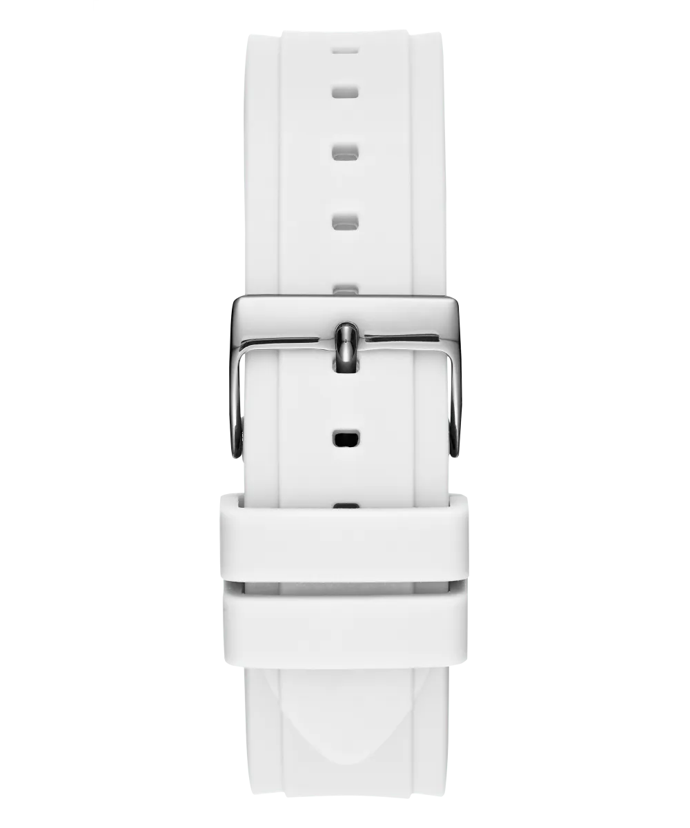 GUESS Ladies White Silver Tone Multi-function Watch