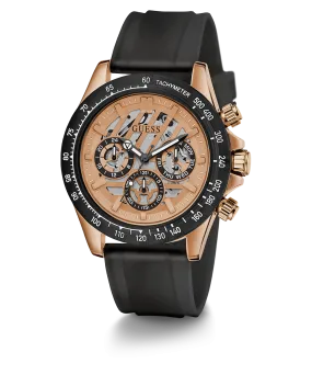 GUESS Mens Black 2-Tone Multi-function Watch