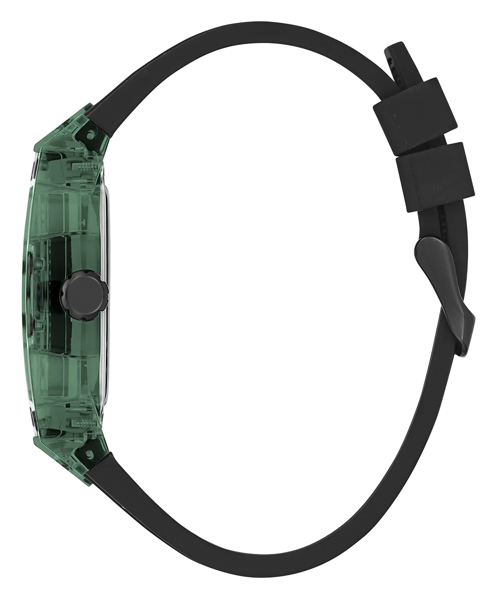 GUESS Mens Black Green Multi-function Watch