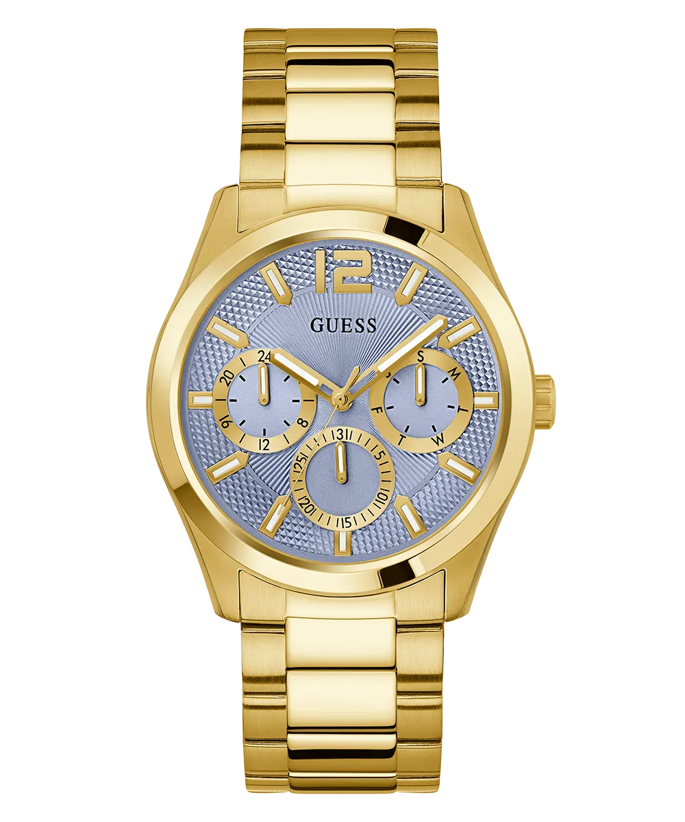 GUESS Mens Gold Tone Multi-function Watch