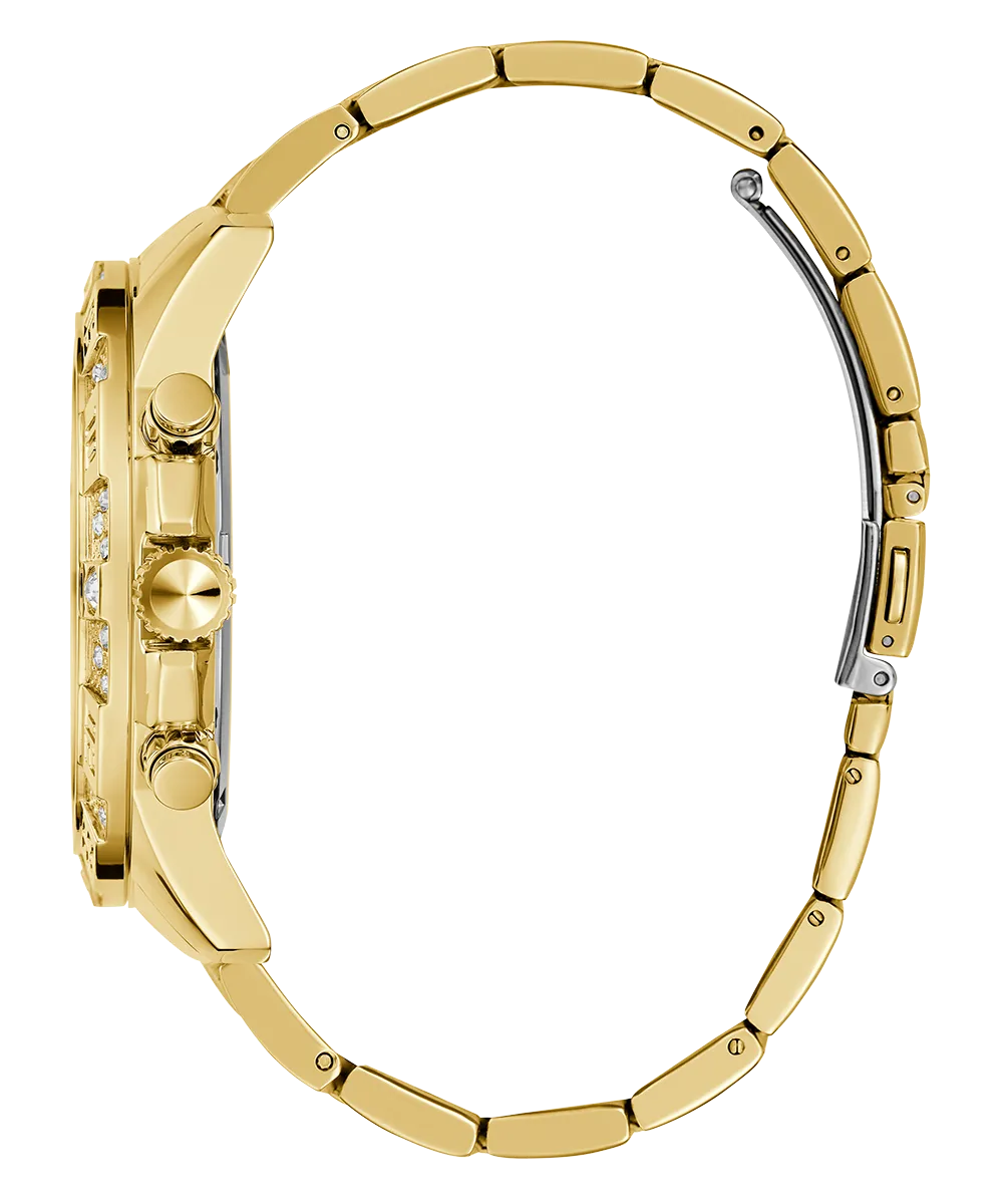 GUESS Mens Gold Tone Multi-function Watch