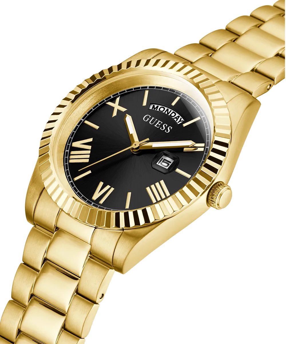 GUESS Mens Gold Tone Multi-function Watch