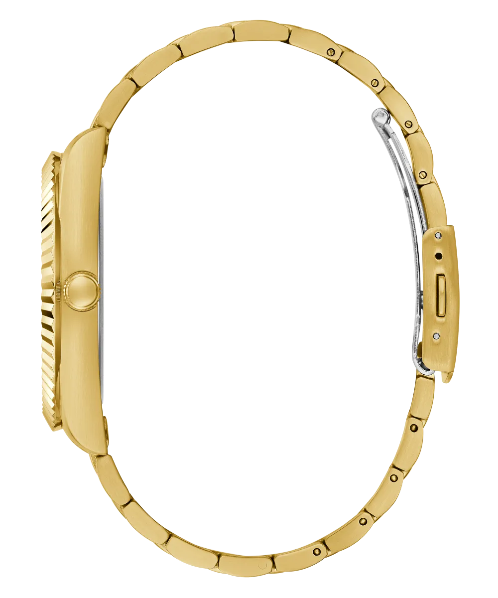 GUESS Mens Gold Tone Multi-function Watch