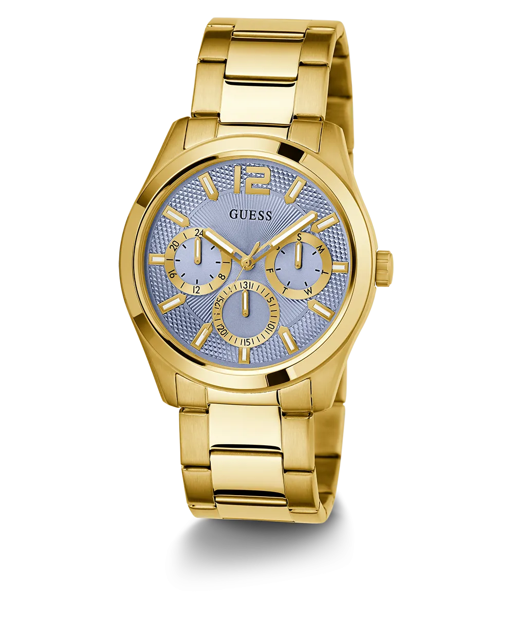 GUESS Mens Gold Tone Multi-function Watch