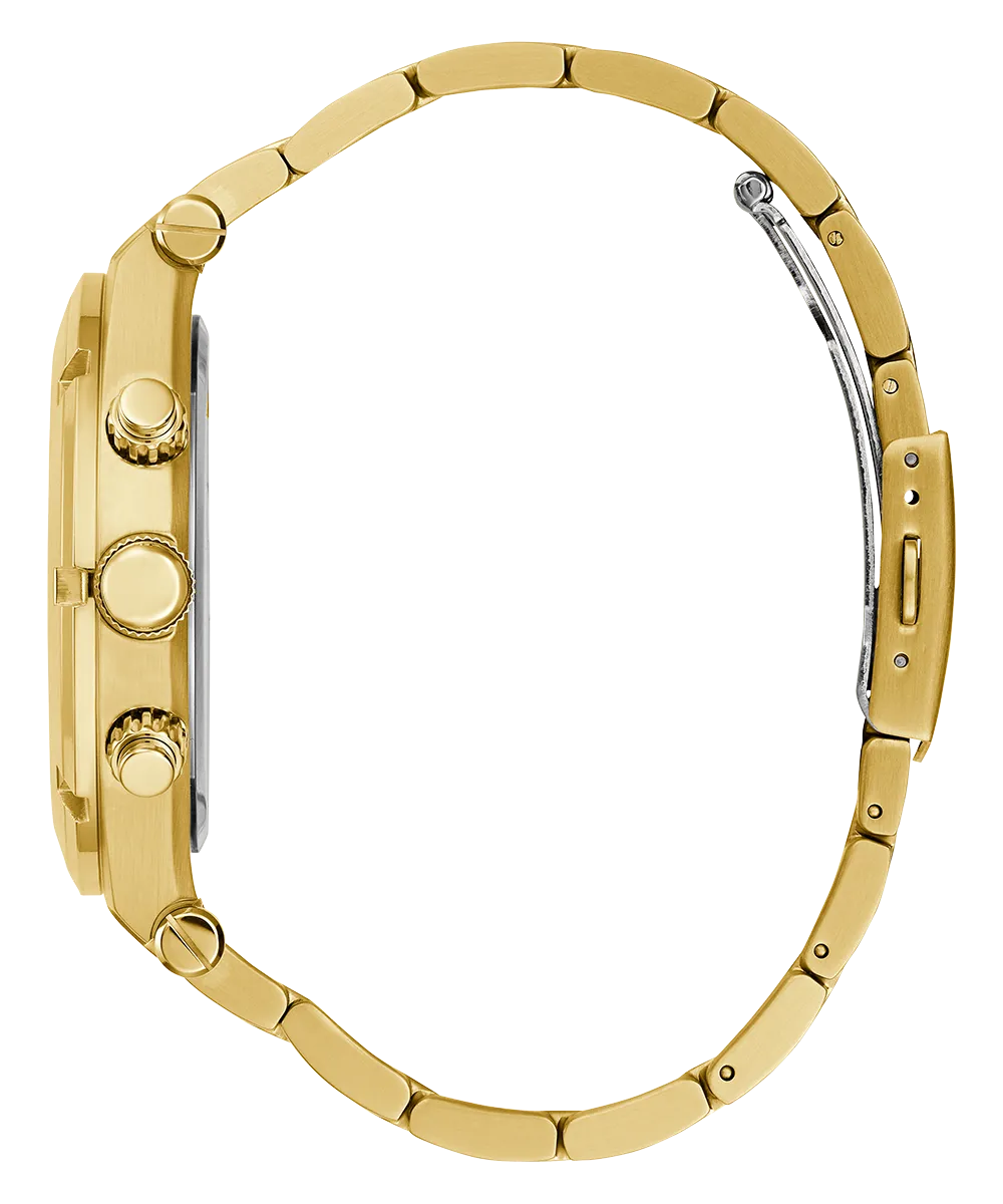 GUESS Mens Gold Tone Multi-function Watch