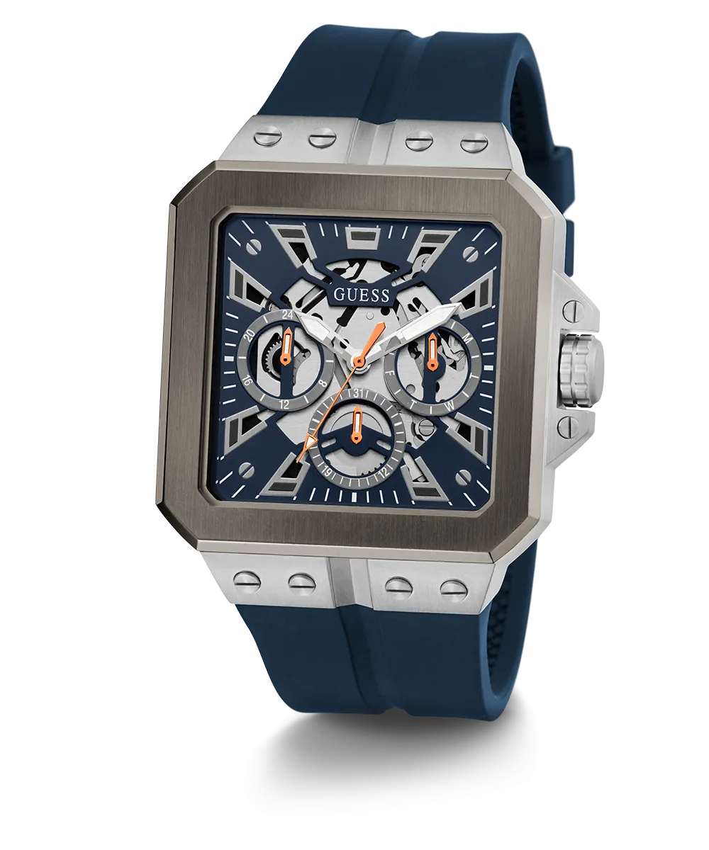 GUESS Mens Navy 2-Tone Multi-function Watch