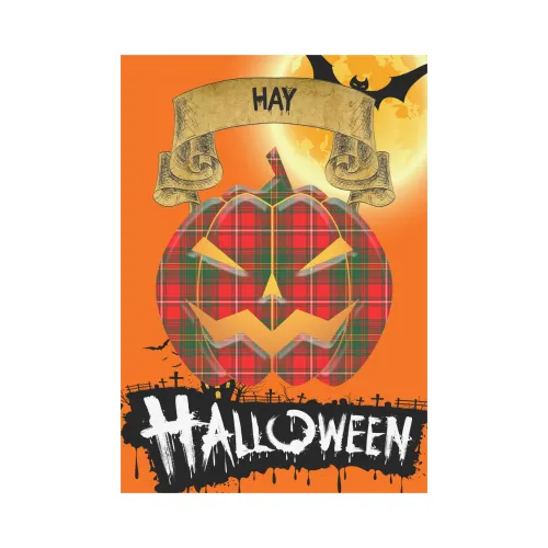 Hay Modern Tartan Jack O' Lantern Garden Flag / Halloween Home Decor NN8