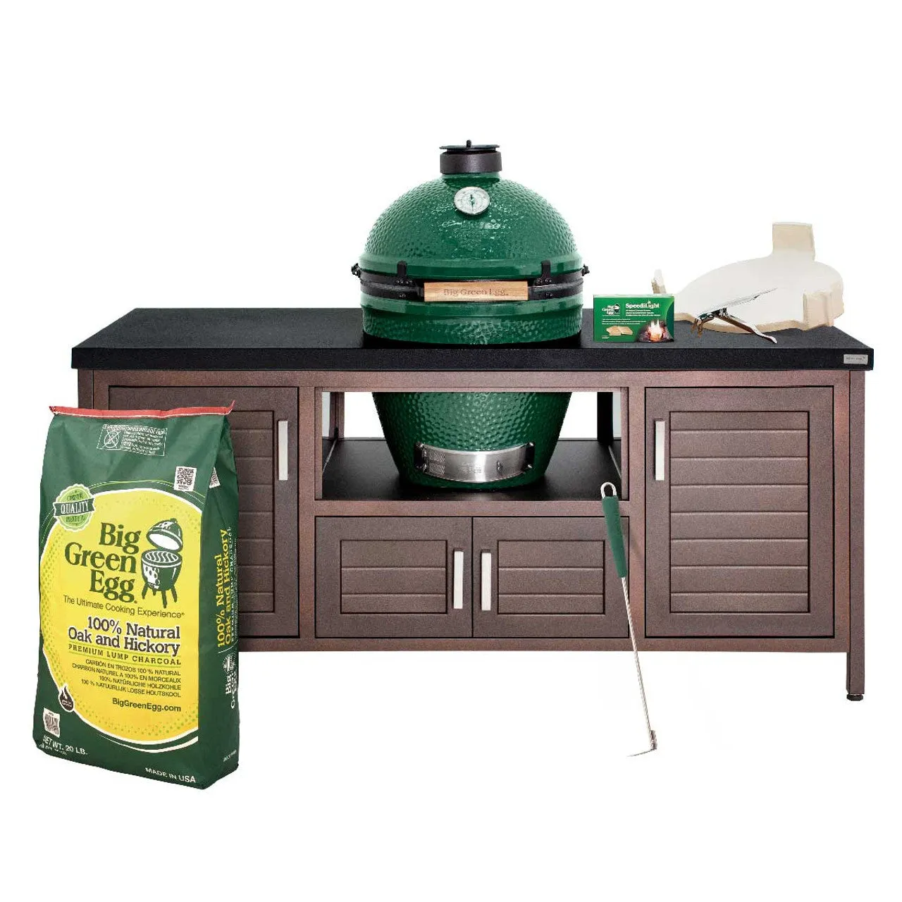 Large Big Green Egg in 72-inch Modern Farmhouse Table Package